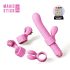 Magic Stick - vibrator met verwisselbare koppen (roze)