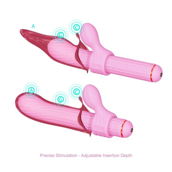 Magic Stick - vibrator met verwisselbare koppen (roze)