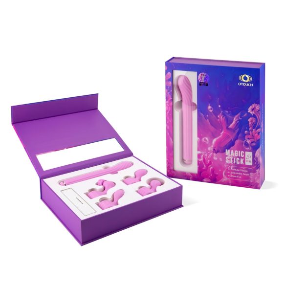 Magic Stick - vibrator met verwisselbare koppen (roze)