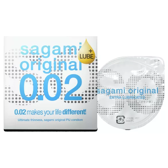 Sagami Original 0.02 - condoom - extra glijmiddel - 55mm - 1 stuk