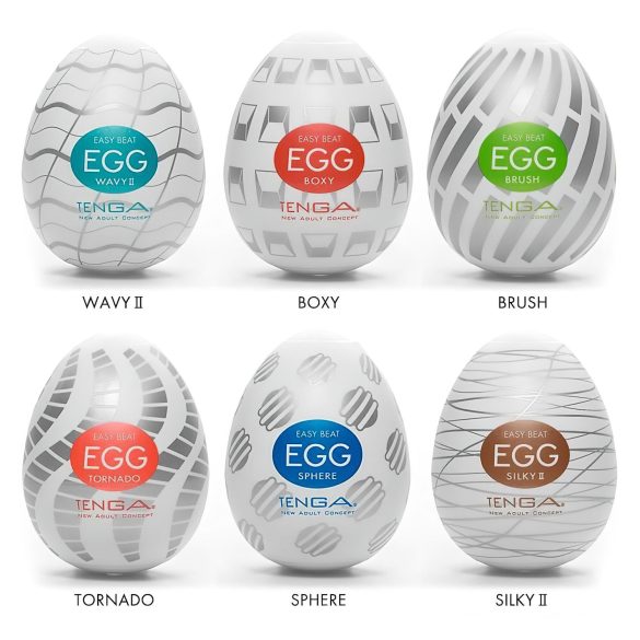 TENGA Egg - masturbatorei set - 6 stuks - siliconen - wit