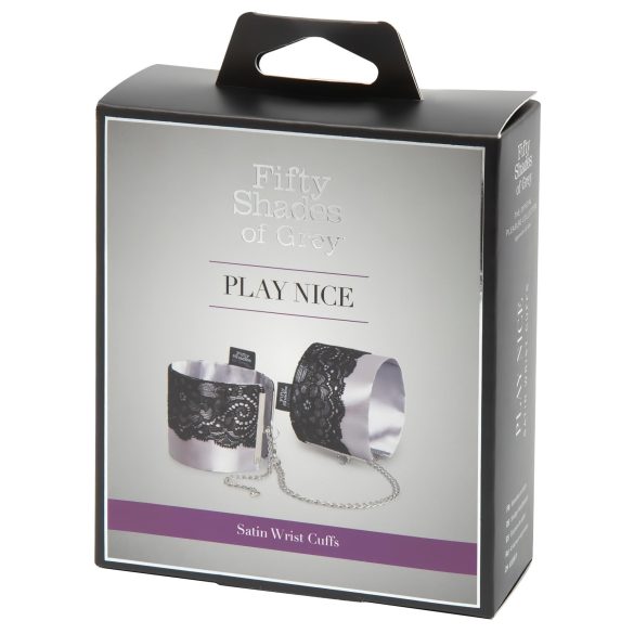 Vijftig Tinten Grijs - satijnen handboeien (zilver)