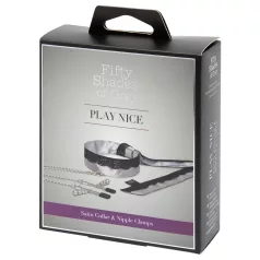 Fifty Shades of Grey - tepelklemmen met halsband - zilver