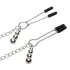 Vijftig tinten grijs Play Nice - tepelklemmen met halsband (zilver)