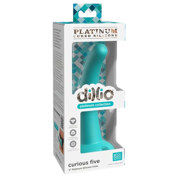 Dillio Vrolijke Vijf - siliconen dildo (15cm) - turkoois