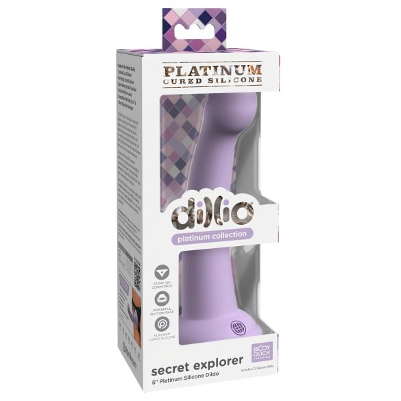 Dillio Secret Explorer - paars 17 cm dildo met zuignap