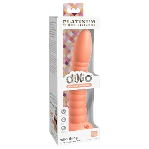 Dillio Wild Thing - geribbelde dildo (19cm) - oranje