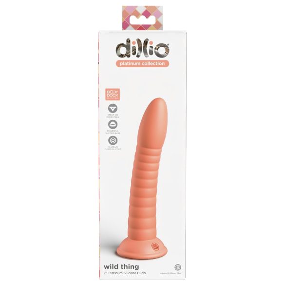 Dillio Wild Thing - geribbelde dildo (19cm) - oranje