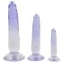 Crystal Clear - anale trainer dildo set - 3 stuks (transparant-blauw)