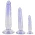Crystal Clear - anale trainer dildo set - 3 stuks (transparant-blauw)