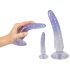 Crystal Clear - anale trainer dildo set - 3 stuks (transparant-blauw)