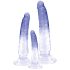 Crystal Clear - anale trainer dildo set - 3 stuks (transparant-blauw)