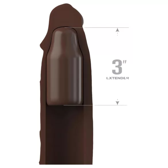 Pipedream - X-TENSION Elite 3 - penismantel met balring (bruin)