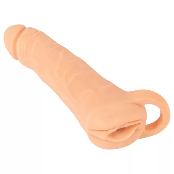 Nature Skin - 2in1 kunstvagina en penismantel - 23cm - huidkleur