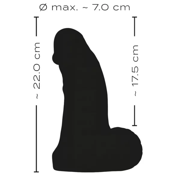 Realistixxx Real Giant - dildo met ballen - 22 cm - zwart