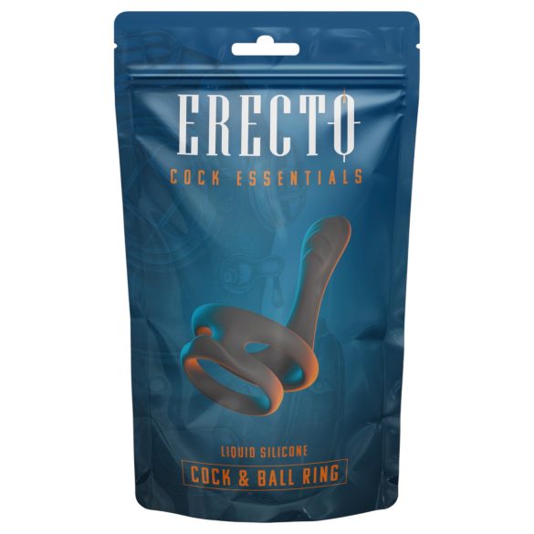 Erecto - penis- en balzacring - siliconen - zwart