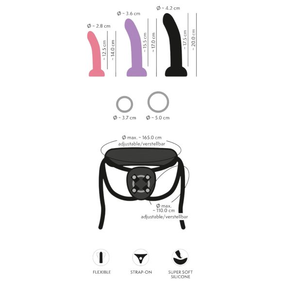 You2Toys - strap-on dildo set - zwart