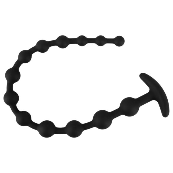 Black Velvets - anaal dildo met kralen - siliconen - zwart