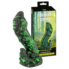 Beasty Cocks Lizard Peak - hagedis penis dildo (groen-zwart)