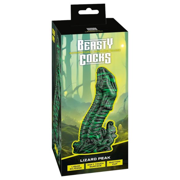 Beasty Cocks Lizard Peak - dildo penis - hagedis - groen zwart