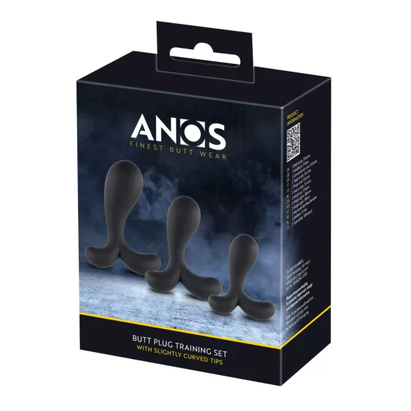 ANOS - anale training plug set - zwart