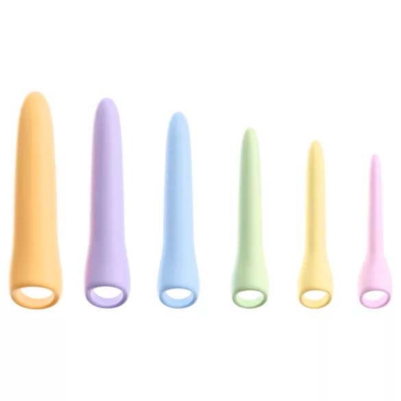 You2Toys Six in a Row 2.0 - 6-delige siliconen dildo- en dilatorset (gekleurd)