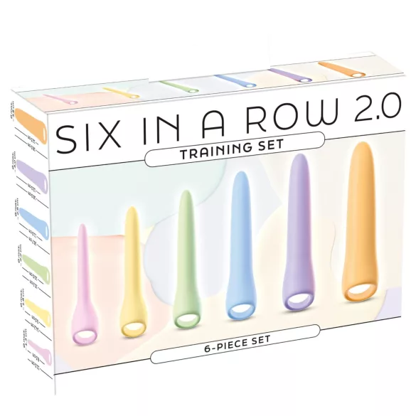 You2Toys Six in a Row 2.0 - 6-delige siliconen dildo- en dilatorset (gekleurd)
