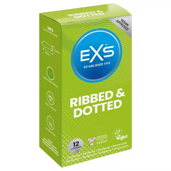 EXS - Condooms met ribbels en noppen - 12 stuks