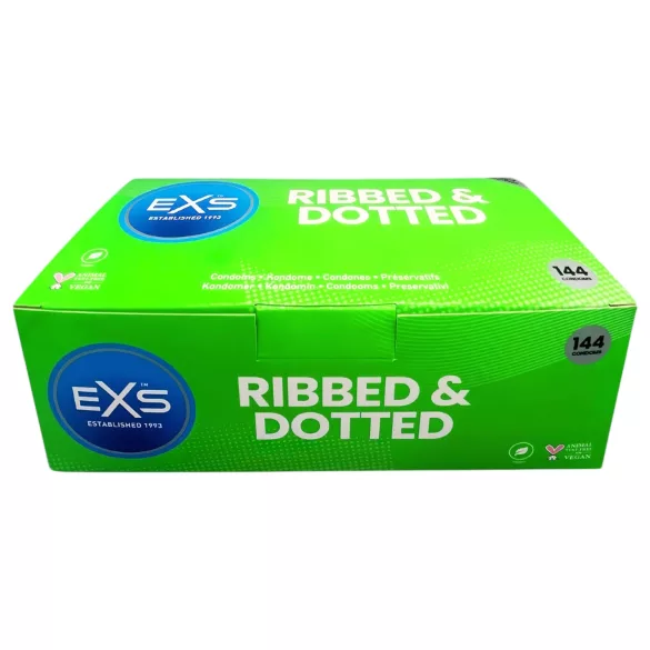 EXS - condooms geribbeld en met stippen - extra ﬂair - 144 stuks