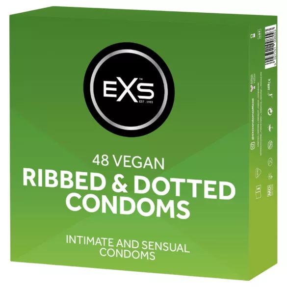 EXS Ribbed & Dotted - geribbelde, gestippelde condooms (48 stuks)