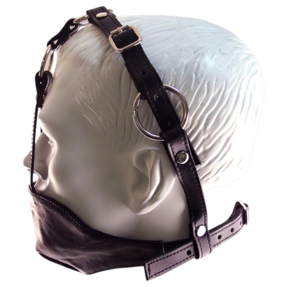 Rouge - echt lederen masker en mondknevel (zwart)