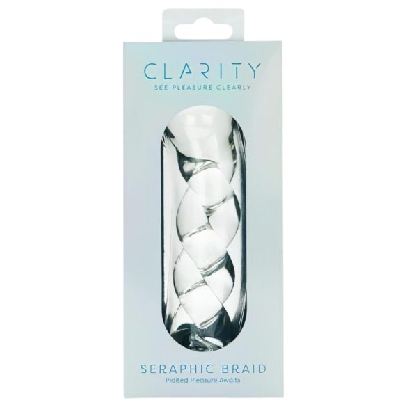 Clarity - glazen dildo - gevlochten patroon - transparant