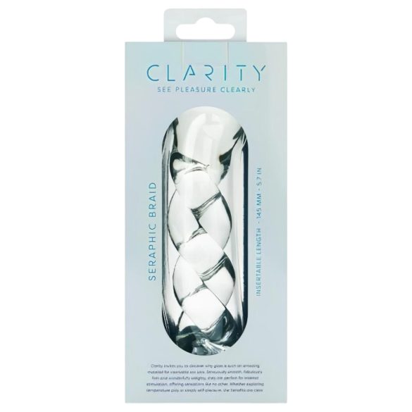 Clarity - glazen dildo - gevlochten patroon - transparant