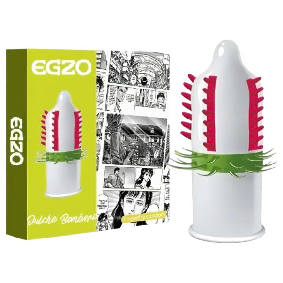 Egzo Dulche Bombero - condoom met ribbels en nopjes - transparant - 1 stuk