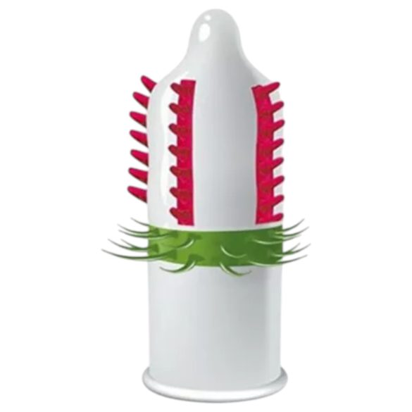 Egzo Dulche Bombero - condoom met ribbels en nopjes - transparant - 1 stuk