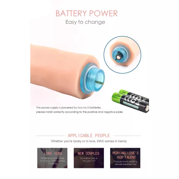 Lonely Max - realistische vibrator - 17 cm - huidskleur