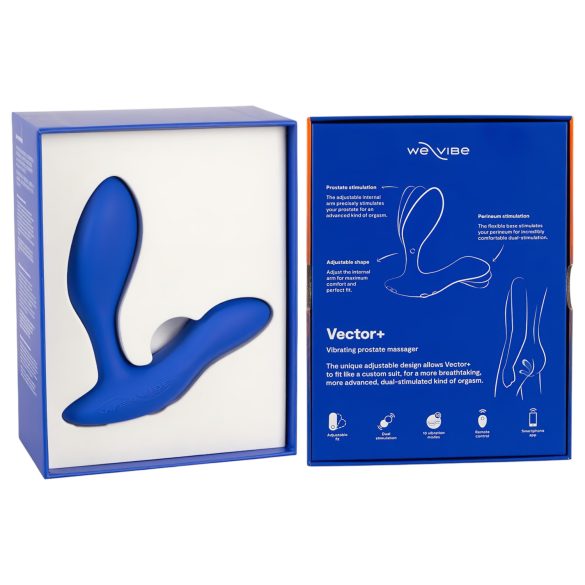 We-Vibe Vector+ - anaal vibrator - oplaadbaar, app-gestuurd - blauw