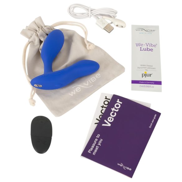 We-Vibe Vector+ - anaal vibrator - oplaadbaar, app-gestuurd - blauw