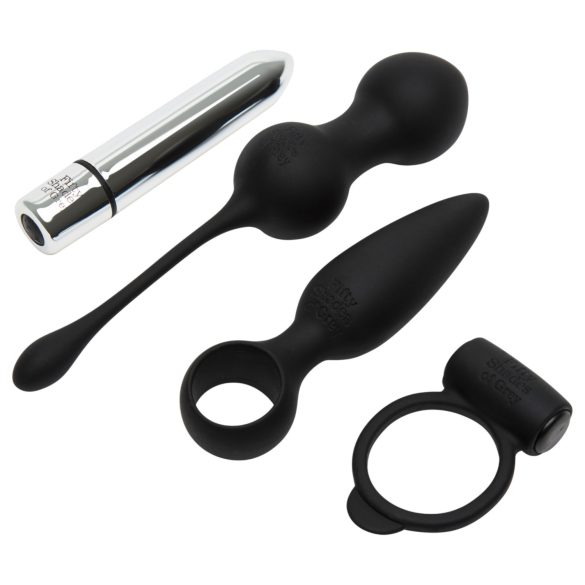 Fifty Shades of Grey - luxe seksspeeltjes set - siliconen - zwart