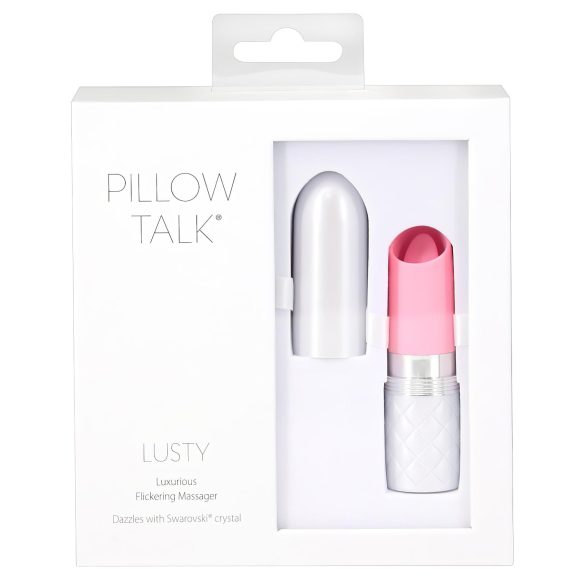 Pillow Talk Lusty - oplaadbare, lipjes staafvibrator (roze)