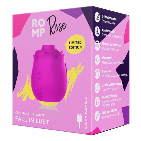 ROMP Rose - luchtdruk vibrator - clitorisstimulatie - siliconen - roze