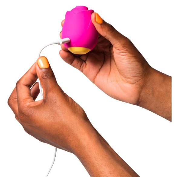 ROMP Rose - luchtdruk vibrator - clitorisstimulatie - siliconen - roze