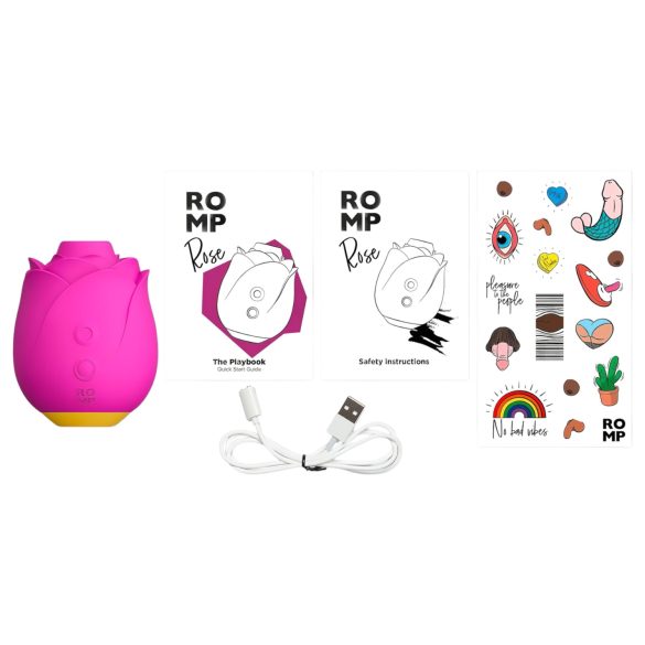 ROMP Rose - luchtdruk vibrator - clitorisstimulatie - siliconen - roze