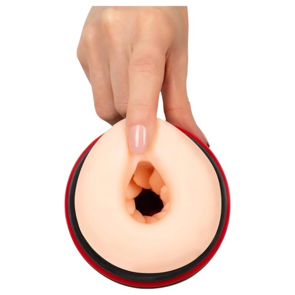 WYNE 06 - oplaadbare vibrerende zuigende masturbator - zwart