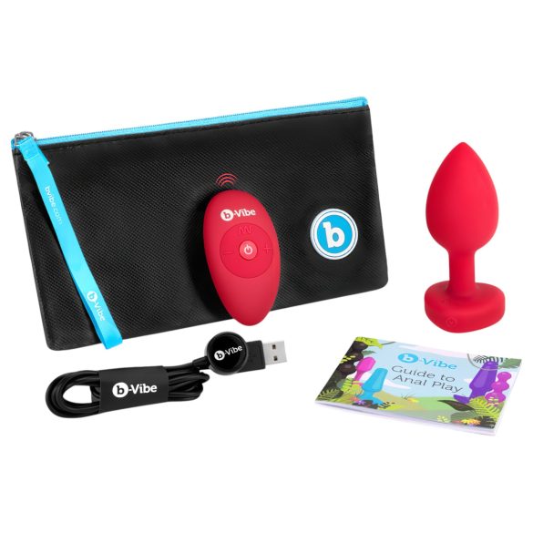 b-vibe heart - oplaadbare, draadloze anale vibrator (rood)