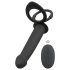 Black Velvet Dubbel P - Strap-on anaal vibrator (zwart)