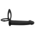 Black Velvet Dubbel P - Strap-on anaal vibrator (zwart)