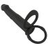 Black Velvet Dubbel P - Strap-on anaal vibrator (zwart)