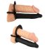 Black Velvet Dubbel P - Strap-on anaal vibrator (zwart)