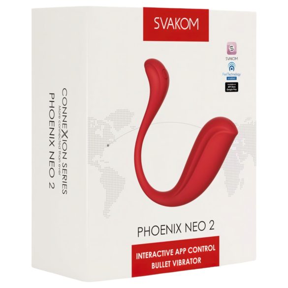 Svakom Phoenix Neo 2 - vibrerend ei met app - rood
